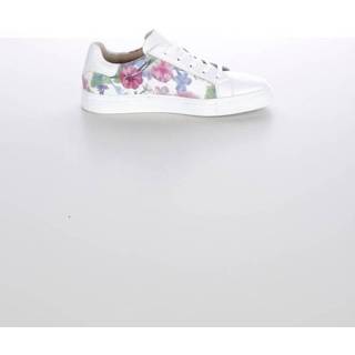 👉 Sneakers wit multicolor glad leer gebloemd Sneaker met kleurrijke bloemenprint Studio W Wit/Multicolor