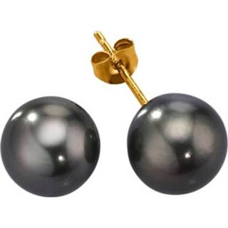 👉 Oorsteker goudkleur parels legering geel zwart Oorstekers met Tahiti cultivé Diemer