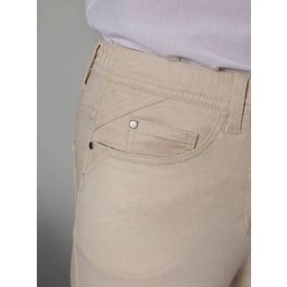 👉 Broek glans beige effen ecru met subtiele Paola 4055709691833