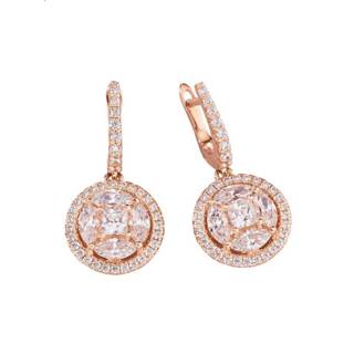 👉 Zirkonia zilver goudkleur Creolen met synth. zirkonia's Giorgio Martello Roodgoudkleur 4007810672737