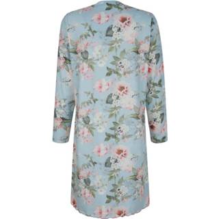 👉 Nacht hemd groen gebloemd makkelijk aan roze tgroen Nachthemd met mooie stolpplooi Harmony Mintgroen/Lichtroze 4055709625852