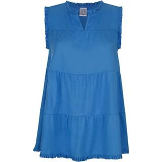 👉 Pyjama effen armsgaten blauw met volants Harmony 4055709838016