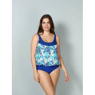 👉 Tankini blauw groen kunstvezels gebloemd in trendy blousonmodel Maritim Blauw/Groen 4055709611008
