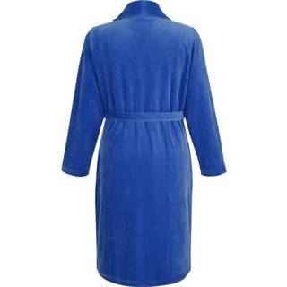 👉 Badjas velours blauw effen van zacht Miss Ulrike 4048221021899