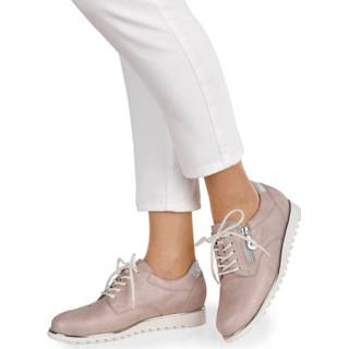 👉 Veter schoenen geruwd leer effen roze Veterschoen met rits Waldläufer 4065447437617