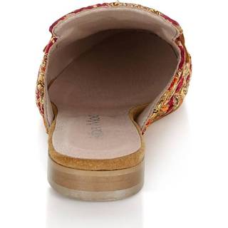 👉 Muil textiel uittrekken rood multicolor goudkleur Muiltje met kettingdetail Alba Moda Rood/Goudkleur 4055709986519