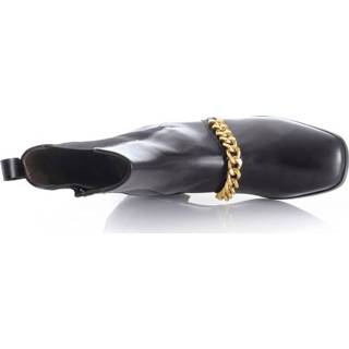 👉 Enkel laarzen leer effen zwart Enkellaarsje met licht vierkante neus Alba Moda 4055706876639