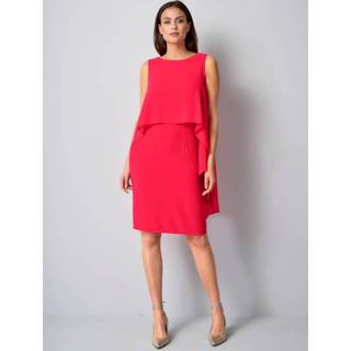 👉 Jurk kunstvezels effen oranje van chiffon Alba Moda Koraal