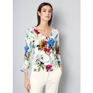 👉 Trui multicolor gebloemd wit met bloemenpatroon Alba Moda 4055711290277