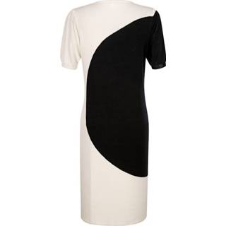 👉 Gebreide jurk bicolor effen zwart wit in look Alba Moda Zwart/Wit 4055711223442