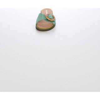 👉 Muil groen glad leer grafisch Muiltje in gevlochten look Alba Moda Groen/Metallic