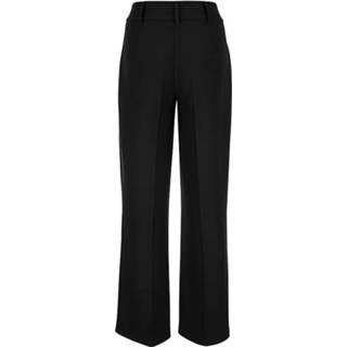 👉 Broek zwart kunstvezels effen met wijde pijpen Alba Moda 4055711201570