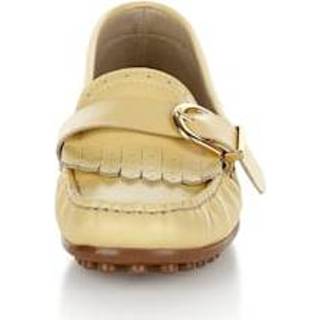 👉 Geel Mocassin met franjes Alba Moda Pastelgeel