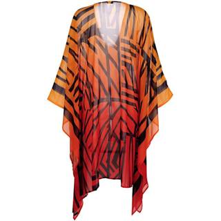 👉 Blous oranje kunstvezels allover Blouse zonder sluiting Sunflair 4064435736466