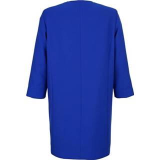 👉 Lange blazer blauw effen vrouwen van fijn materiaal MONA Royal blue 4055709876308