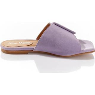 👉 Muil lila geruwd leer effen vrouwen paars Muiltje Alba Moda 4055707999153