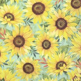 👉 Servet gele active 20x 3-laags servetten zonnebloemen 33 x cm