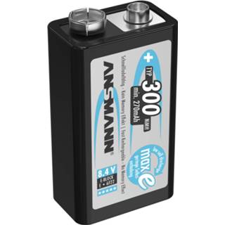 👉 Oplaadbare batterij 1 x | NiMH 9 volt E blok 300 mAh (min. 270 mAh) maxE - 5035451 4013674354511