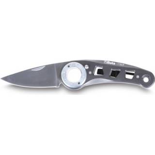 👉 Aluminium handgreep staal 1778P Klapmes | roestvast lemmet en door drukknop eenvoudig het mes uit te klappen In etui - 017780088 8014230959412