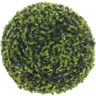 👉 Kunstplant groen active Buxus bol Theeblad D27 cm UV-bestendig