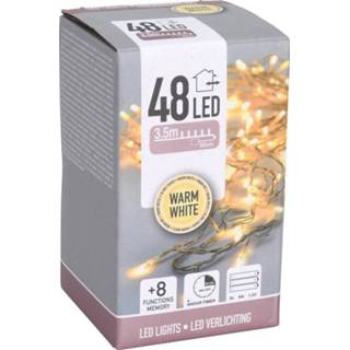👉 Kerstverlichting witte active 48 warm lampjes op batterij 350 cm met timer