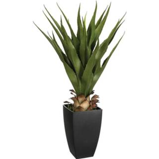 👉 Kunstplant active Atmosphera Agave Rect in pot van cement 73 cm