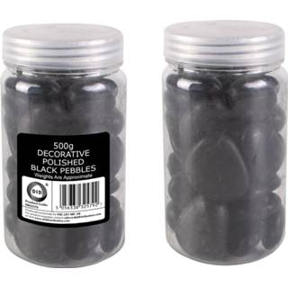 Decoratie steentje zwart active steentjes/kiezelstenen 500 gram