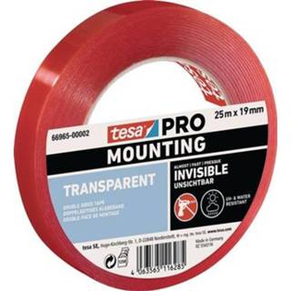 👉 Transparant Montageband | lengte 25 m breedte 19 mm - 66965-00002-00 4063565116285