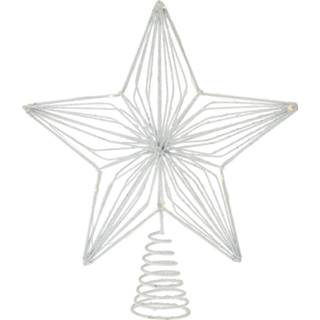 👉 Kerstboomster active Kerstboom ster piek/topper glitter met LED verlichting H30 x B25 cm