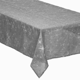 👉 Tafelkleed grijs active kerst sfeer thema - 140 x 240 cm met sterren