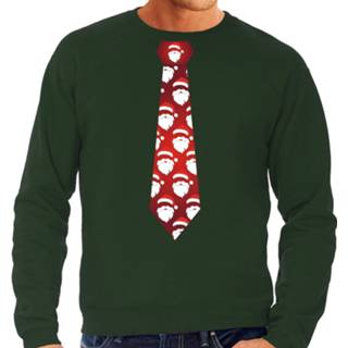 👉 Stropdas groen active mannen Kersttrui/kerst sweater kerstmannen voor heren