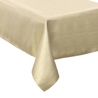 👉 Tafelkleed goud polyester active Tafelkleed/tafellaken sparkling effect van formaat 140 x 240 cm