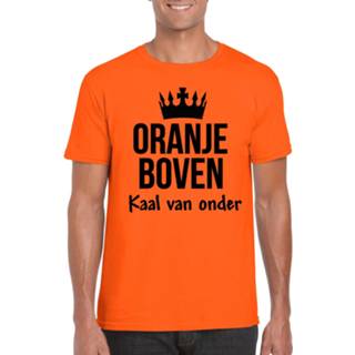 👉 Koningsdag t-shirt oranje active mannen - boven kaal van onder heren