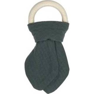 👉 Donkergroen Snoozebaby Wooden ring cuddle Dark Green - 8719743871694