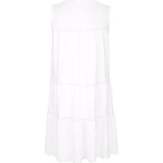 👉 Nachthemd wit katoen vrouwen met schattig kwastje aan de hals Harmony 4055709499163 4055709499156