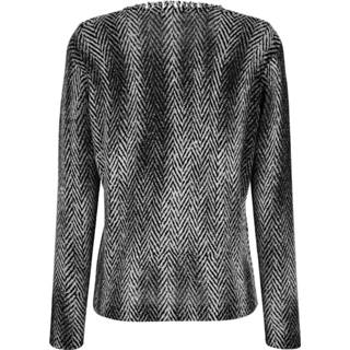 👉 Trui vrouwen visgraat zwart grijs met exclusief Alba Moda dessin Grijs/Zwart 4055707108838 4055707108760