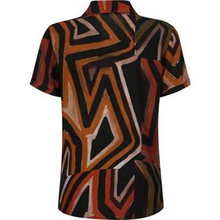 👉 Blous viscose vrouwen etno zwart groen oranje Blouse met etnodessin Alba Moda Zwart/Oranje/Groen 4055708239807