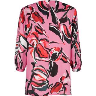 Blous viscose Vrije Tijd allover vrouwen roze Blouse met bloemendessin rondom Alba Moda 4055708407046 4055708407015