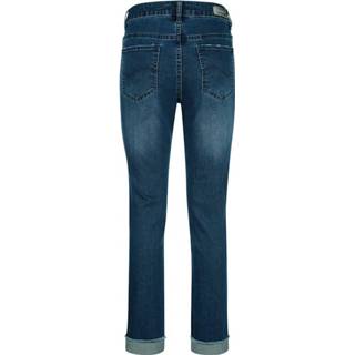 👉 Spijker broek effen vrouwen Vrije Tijd blauw Jeans met omslag aan de zoom Alba Moda 4055706920776 4055706920745