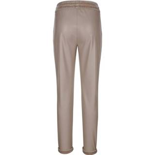 👉 Broek beige imitatieleer kunstvezels effen vrouwen Vrije Tijd van Alba Moda 4055709170376 4055709170314