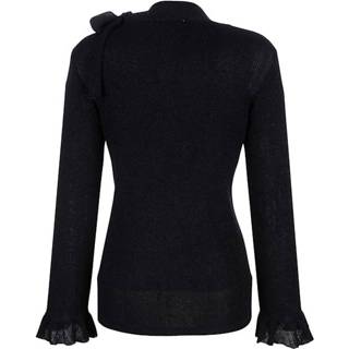 👉 Trui marine gemêleerd vrouwen met strikje bij de hals Alba Moda 4055709336147 4055709336123