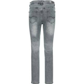 👉 Spijker broek vrouwen lichtgrijs effen galonband met strepen grijs Jeans galon streepdessin Alba Moda 4055706899713 4055706899720