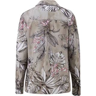 👉 Blous viscose vrouwen gebloemd kaki offwhite Blouse met bloemendessin Alba Moda Kaki/Offwhite/Berry 4055708093126 4055708093072