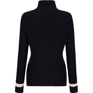 👉 Trui effen vrouwen offwhite zwart met trendy rits Alba Moda Offwhite/Zwart 4055707136787 4055707136770