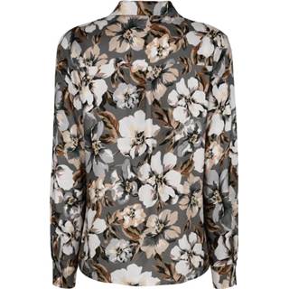 👉 Blous viscose vrouwen Vrije Tijd grijs Blouse met bloemenprint Alba Moda Grijs/Taupe 4055707118493 4055707118462