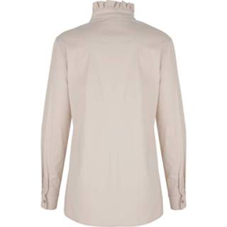 👉 Blous steen effen vrouwen Blouse met volant aan de kraag Alba Moda 4055709210171 4055709210133