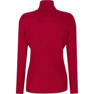 👉 Trui rood effen vrouwen met modieuze col Alba Moda 4055709185752