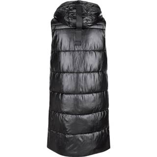 👉 Bodywarmer zwart kunstvezels effen vrouwen model met capuchon Alba Moda 4055708849747 4055708849723