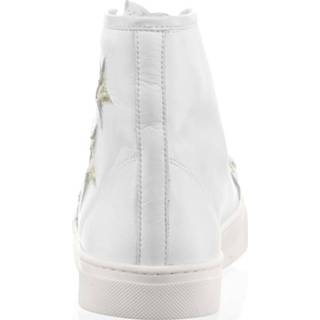 👉 Sneakers leer effen vrouwen goudkleur wit Sneaker met details opzij Alba Moda Wit/Goudkleur 4055705967796