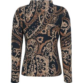 Trui grote vrouwen marine met exclusieve print Alba Moda Marine/Cognac 4055707106438 4055707106391